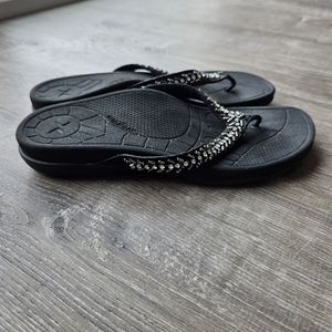 Aetrex Jules Sandals, Size 6, Black